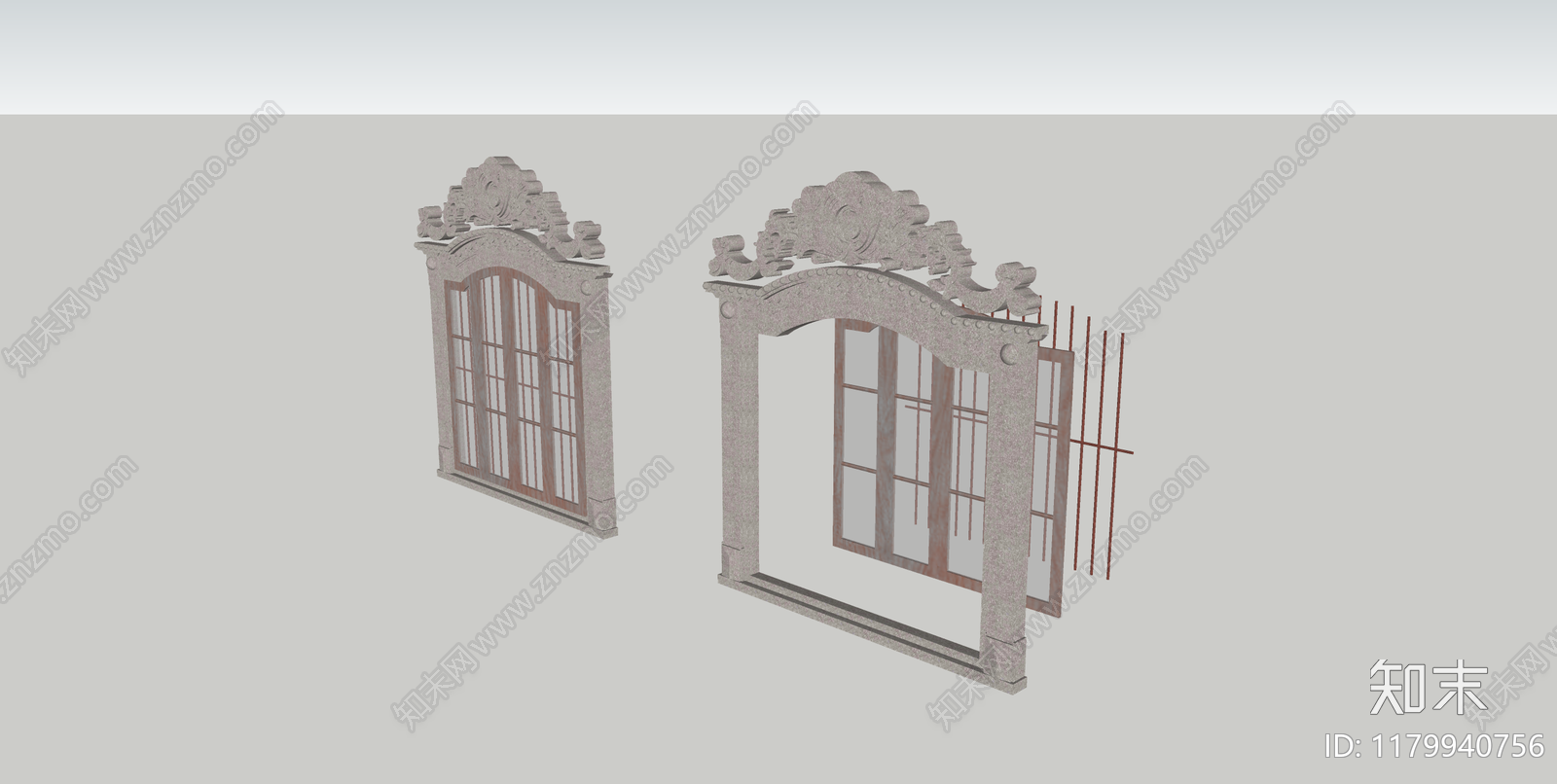 欧式复古古建筑SU模型下载【ID:1179940756】