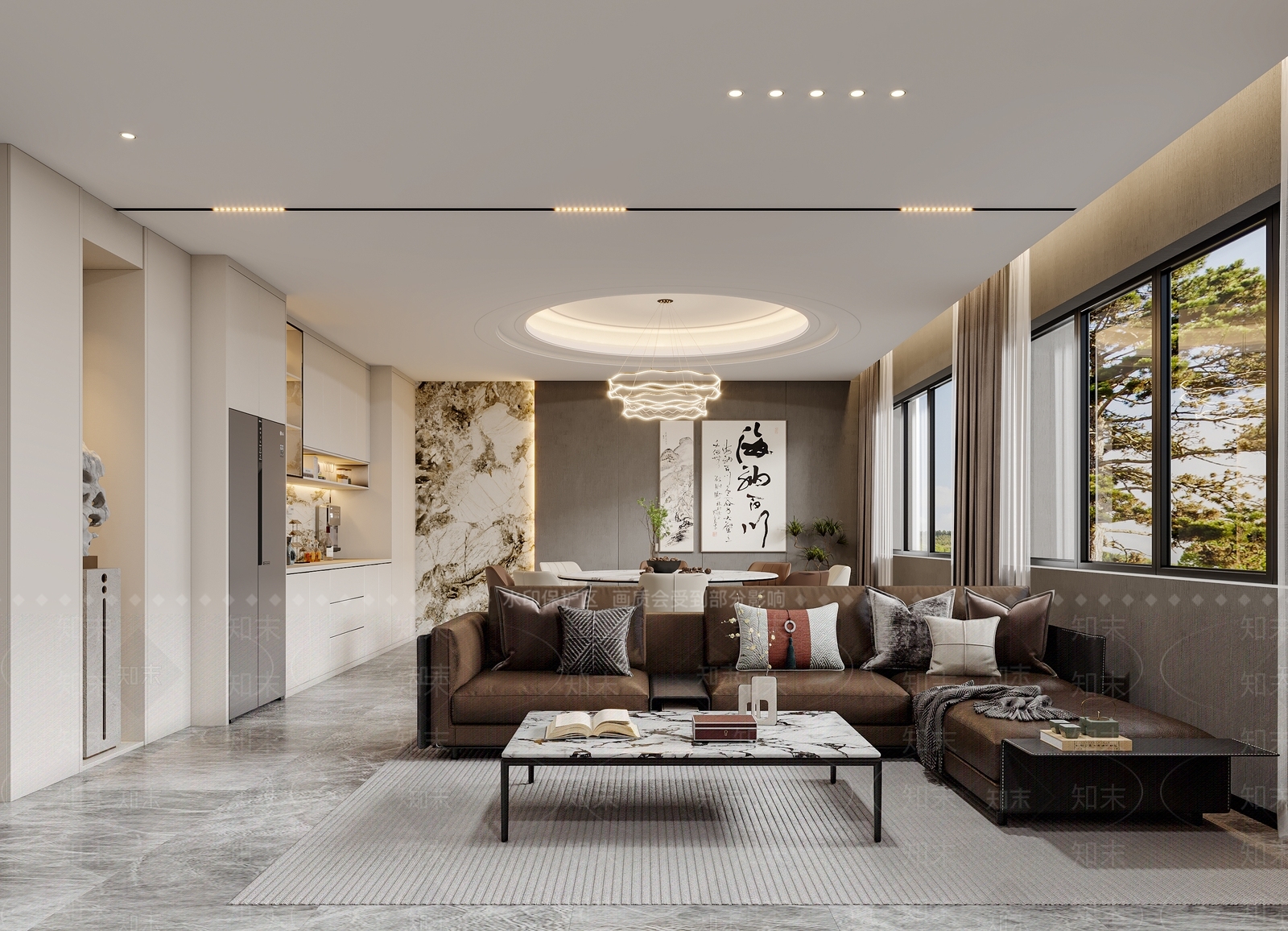 新中式家居客厅3D模型下载【ID:1179943323】
