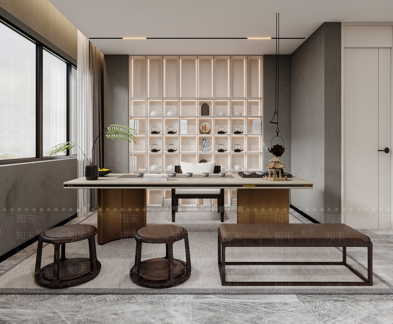 新中式家居客厅3D模型下载【ID:1179943323】