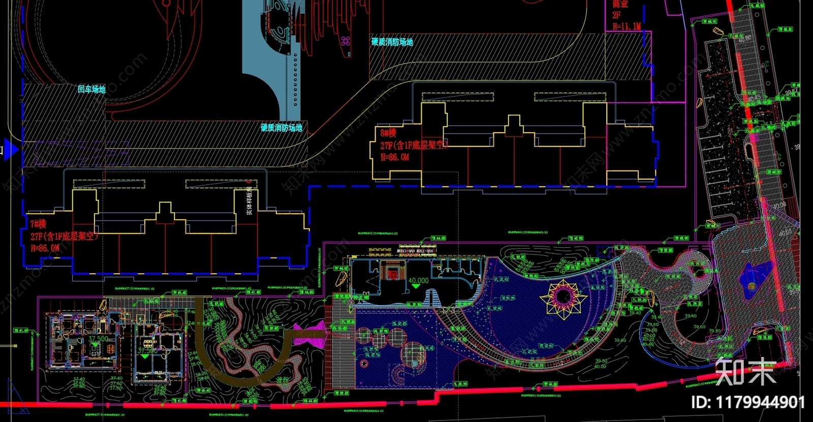 现代示范区景观施工图下载【ID:1179944901】