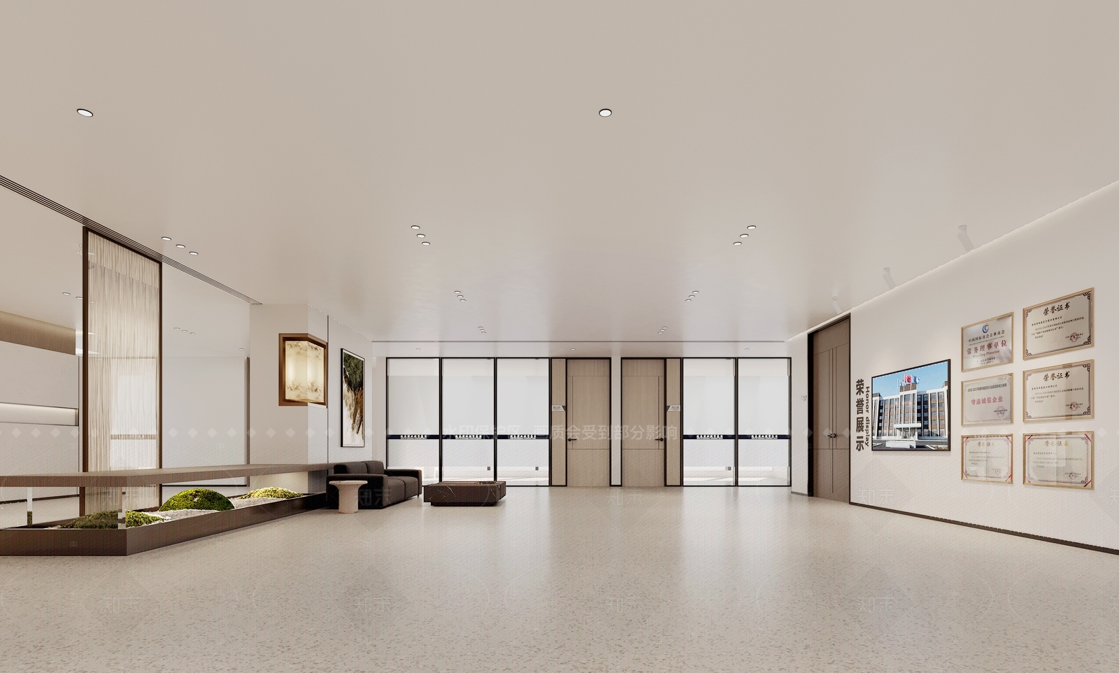 现代简约办公大厅3D模型下载【ID:1179945008】