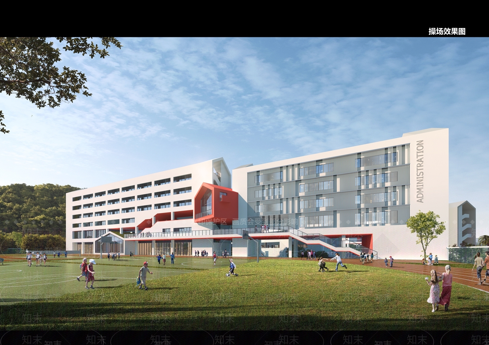 现代简约学校建筑SU模型下载【ID:1179955014】