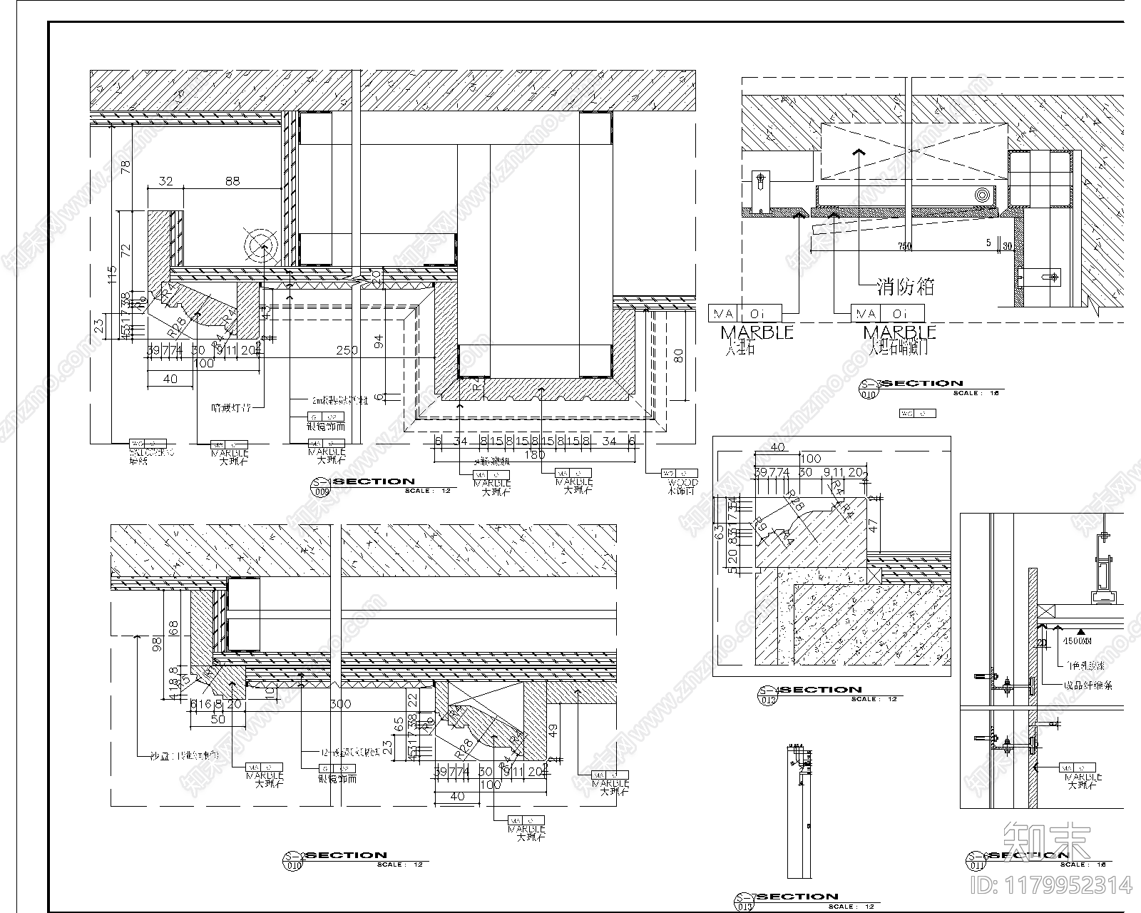现代售楼处cad施工图下载【ID:1179952314】
