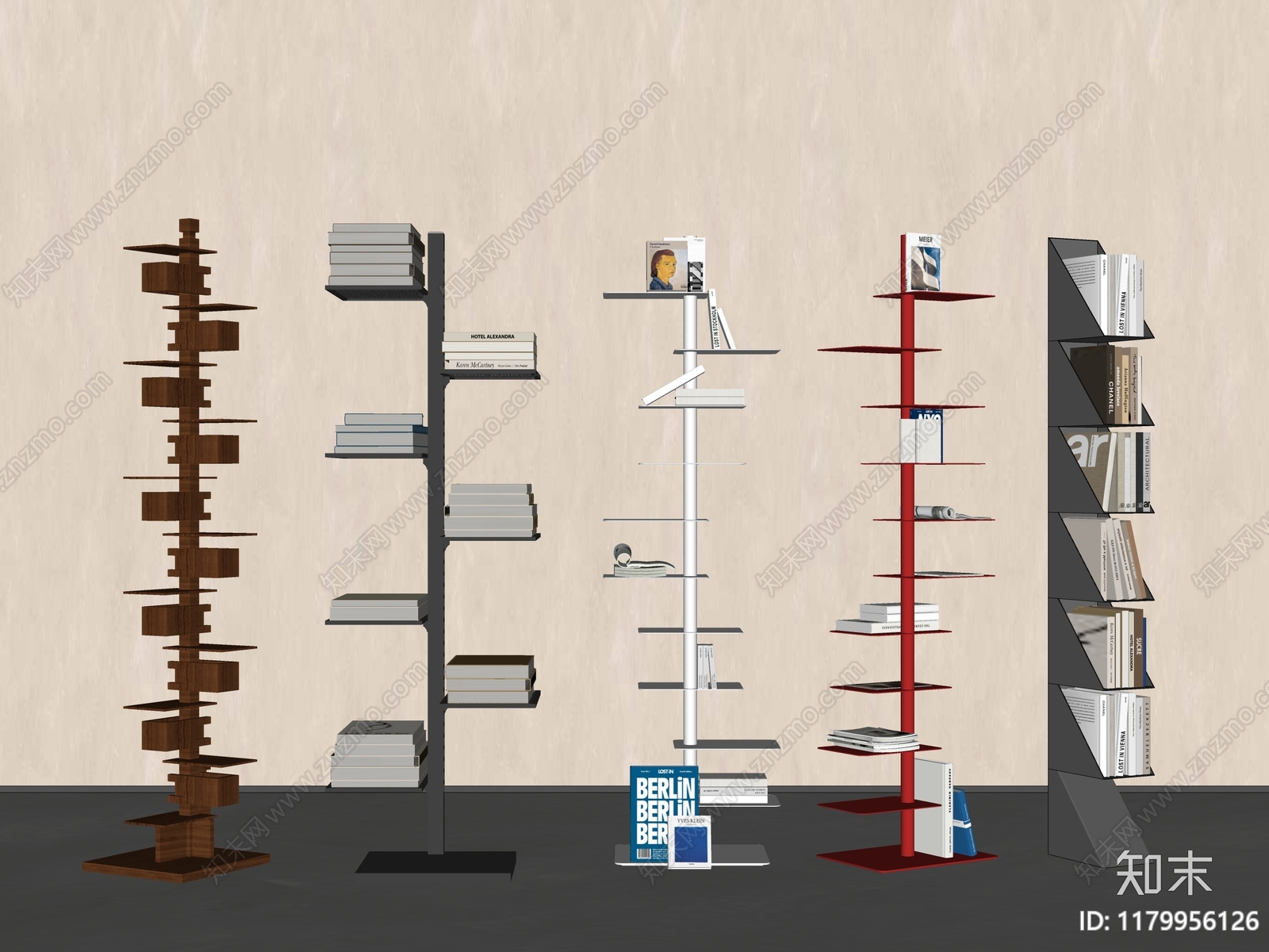 现代书架SU模型下载【ID:1179956126】