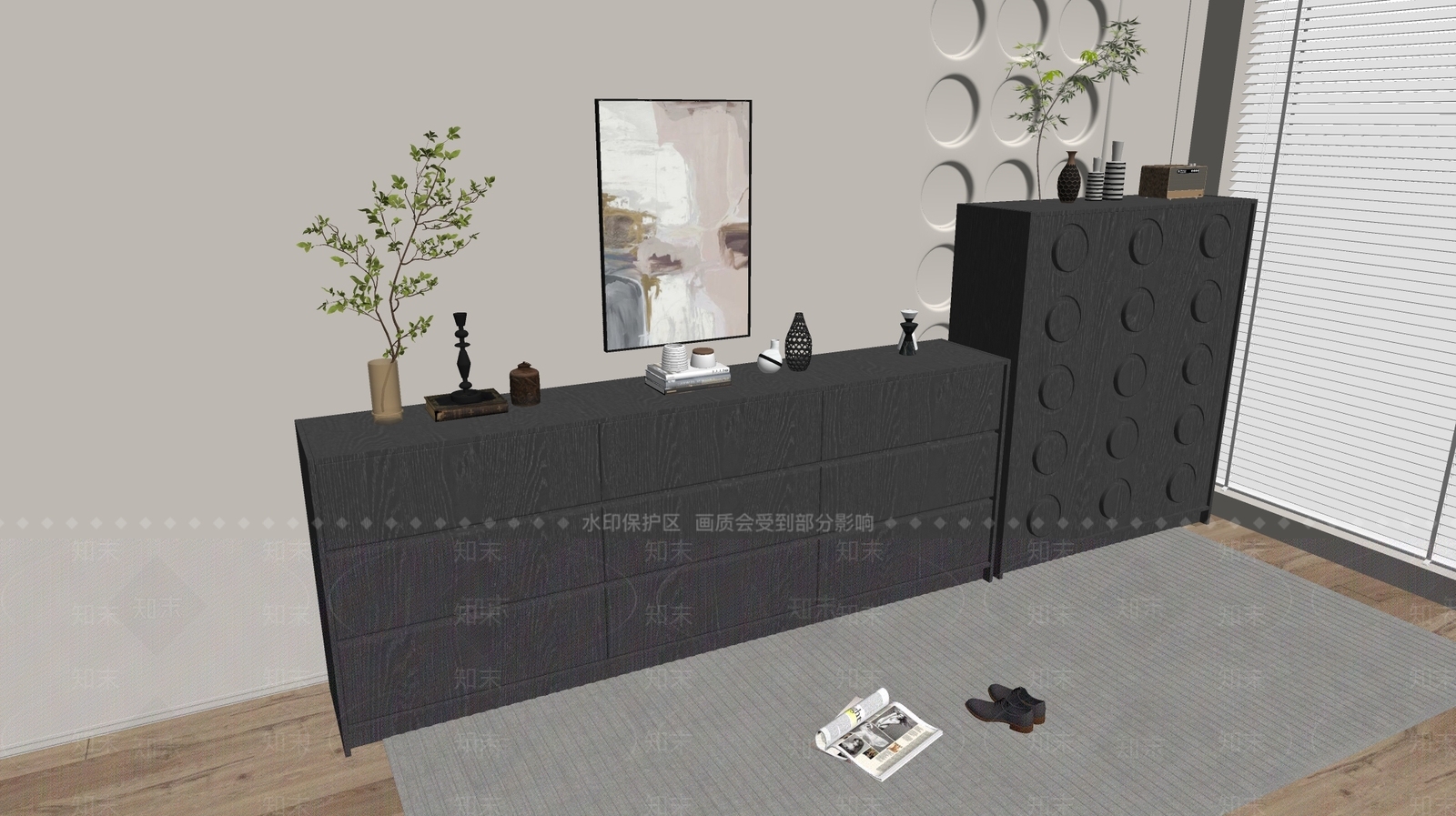 现代斗柜SU模型下载【ID:1179958509】