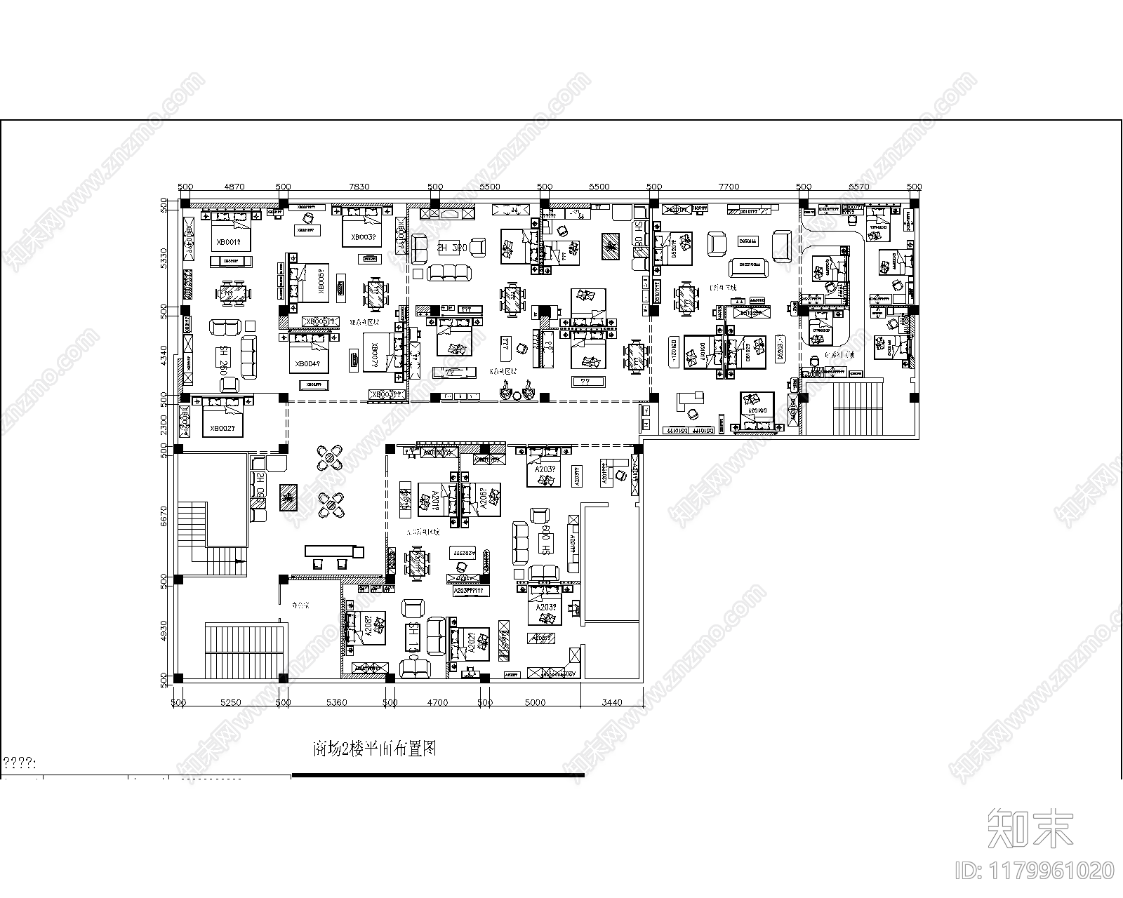 现代商场cad施工图下载【ID:1179961020】