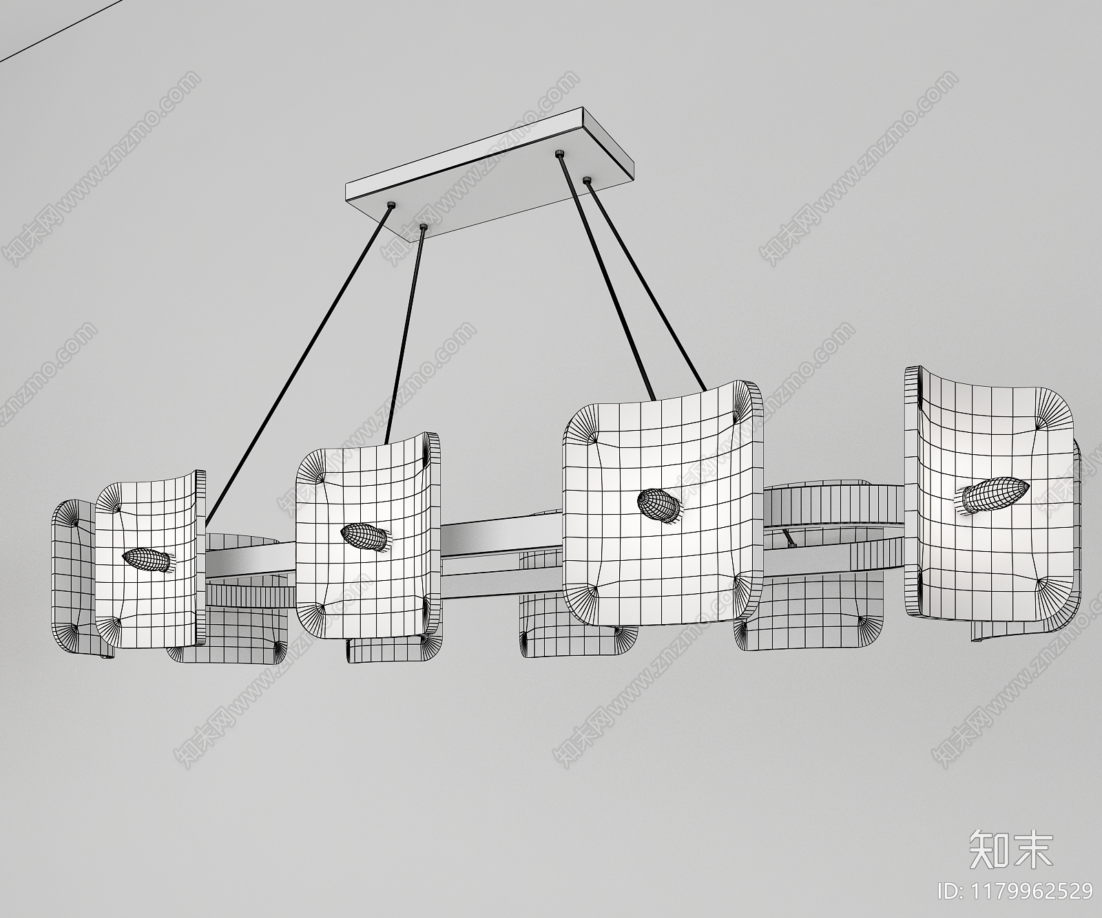 现代轻奢吊灯3D模型下载【ID:1179962529】