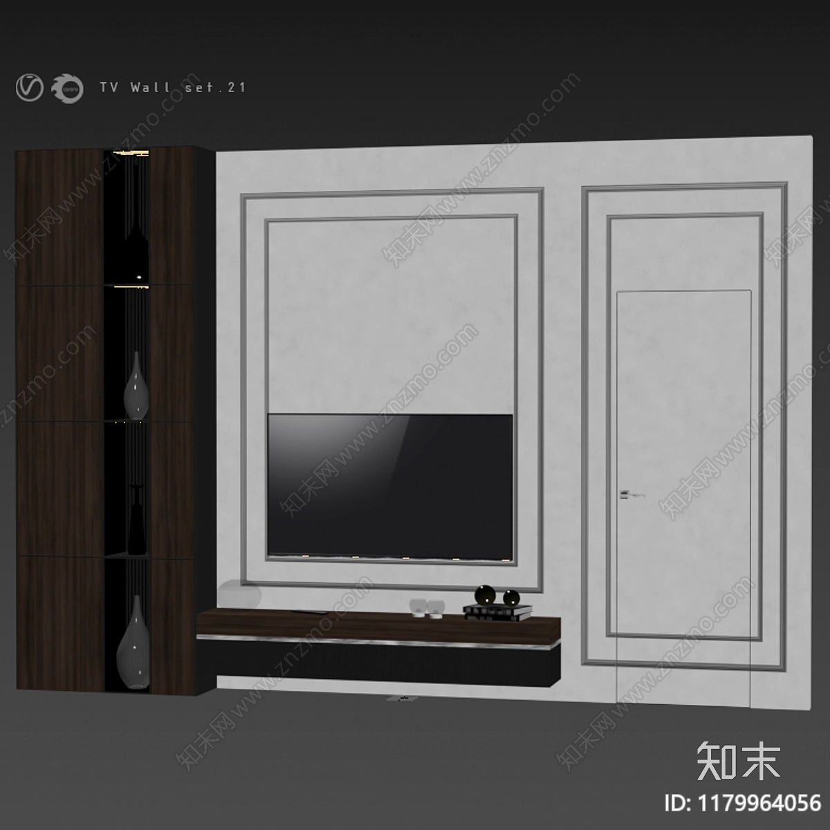 电视背景墙3D模型下载【ID:1179964056】