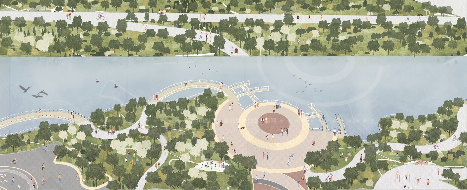 滨水景观SU模型下载【ID:1179971220】