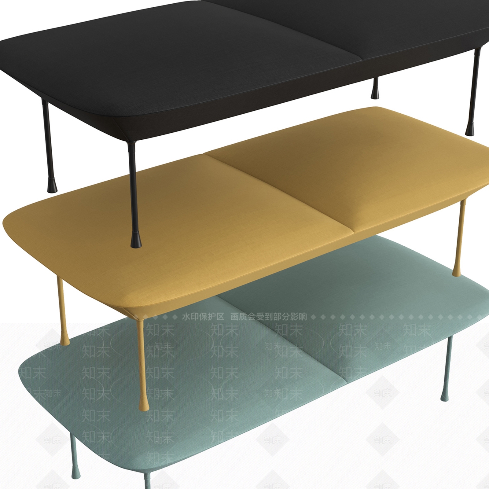 现代床尾凳3D模型下载【ID:1179974342】