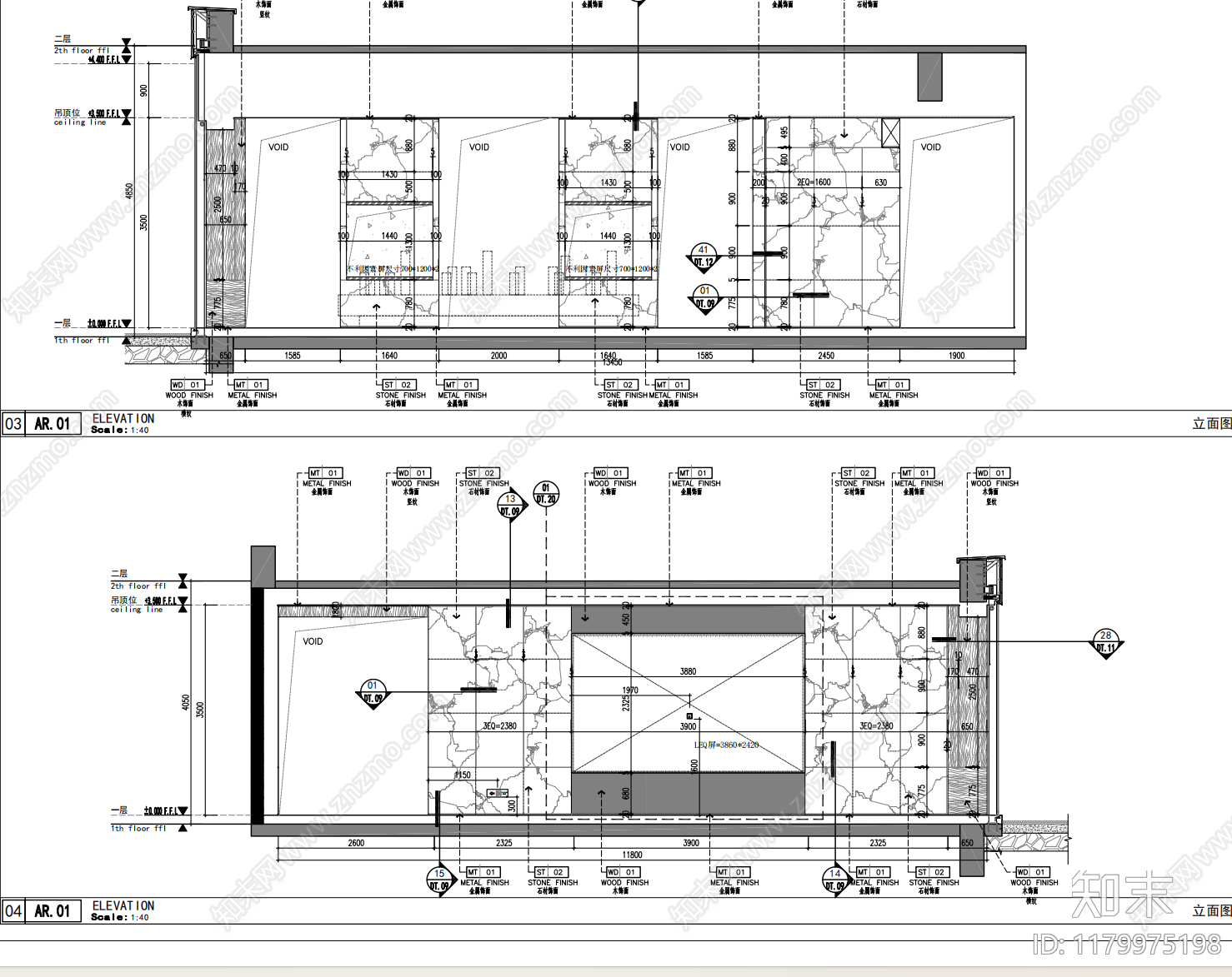 现代售楼处cad施工图下载【ID:1179975198】