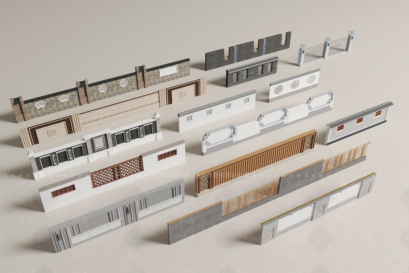 中式其他局部构件3D模型下载【ID:1179976941】