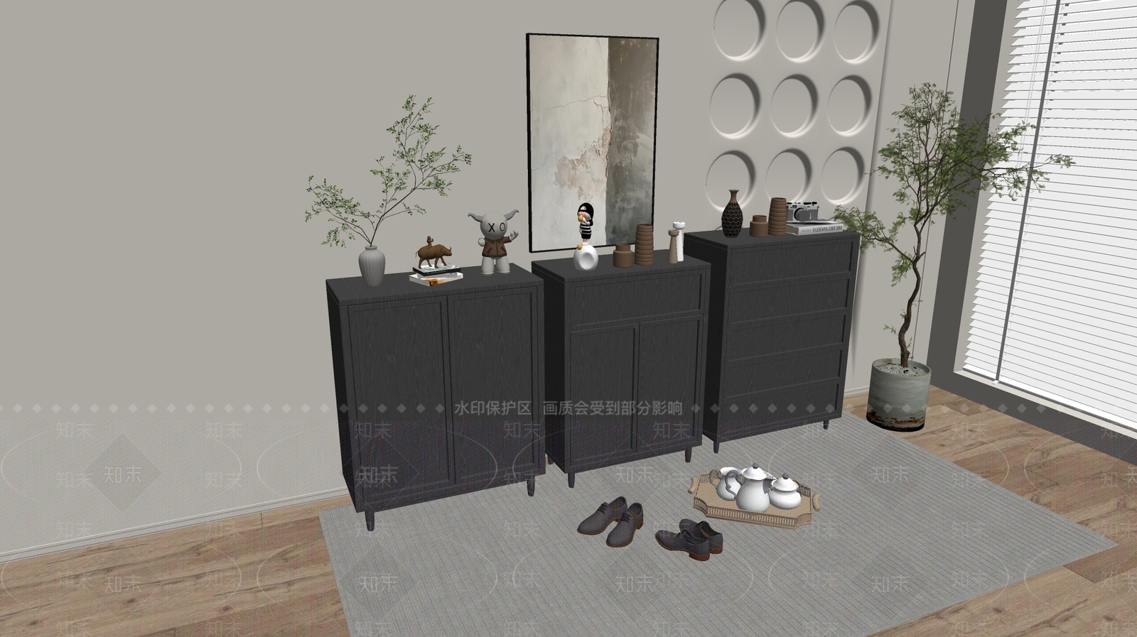 现代轻奢斗柜SU模型下载【ID:1179979783】