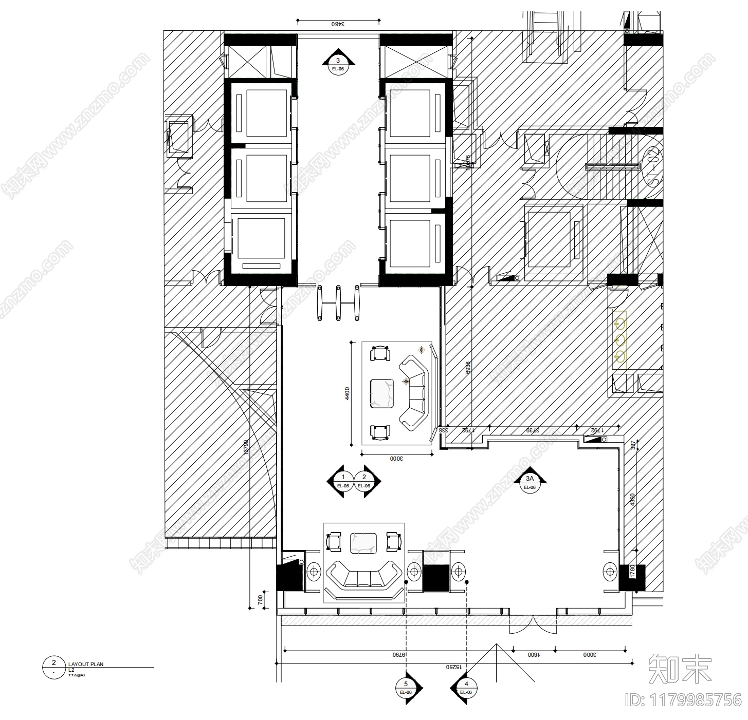 办公大堂施工图下载【ID:1179985756】