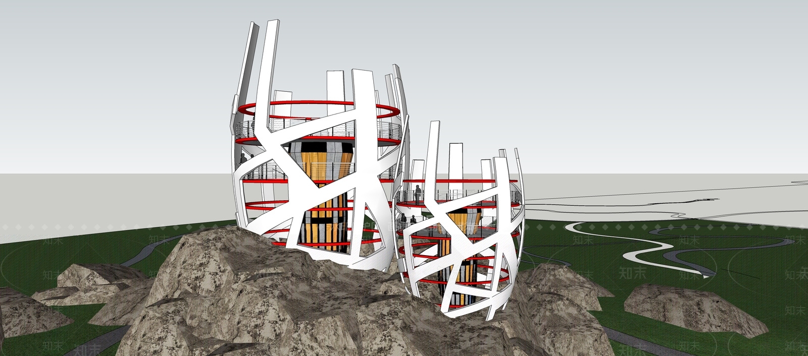 现代其他景观小建筑SU模型下载【ID:1179986193】
