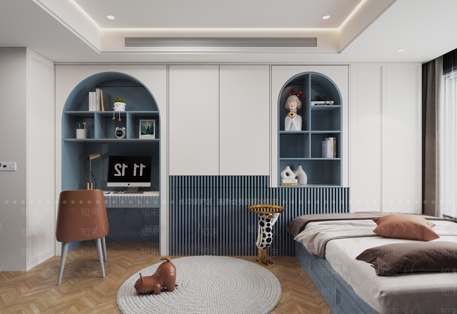 现代榻榻米卧室3D模型下载【ID:1179989935】