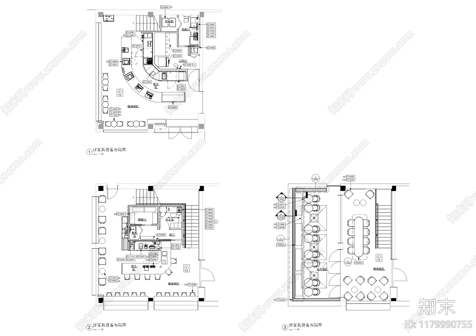 现代图书馆cad施工图下载【ID:1179990755】