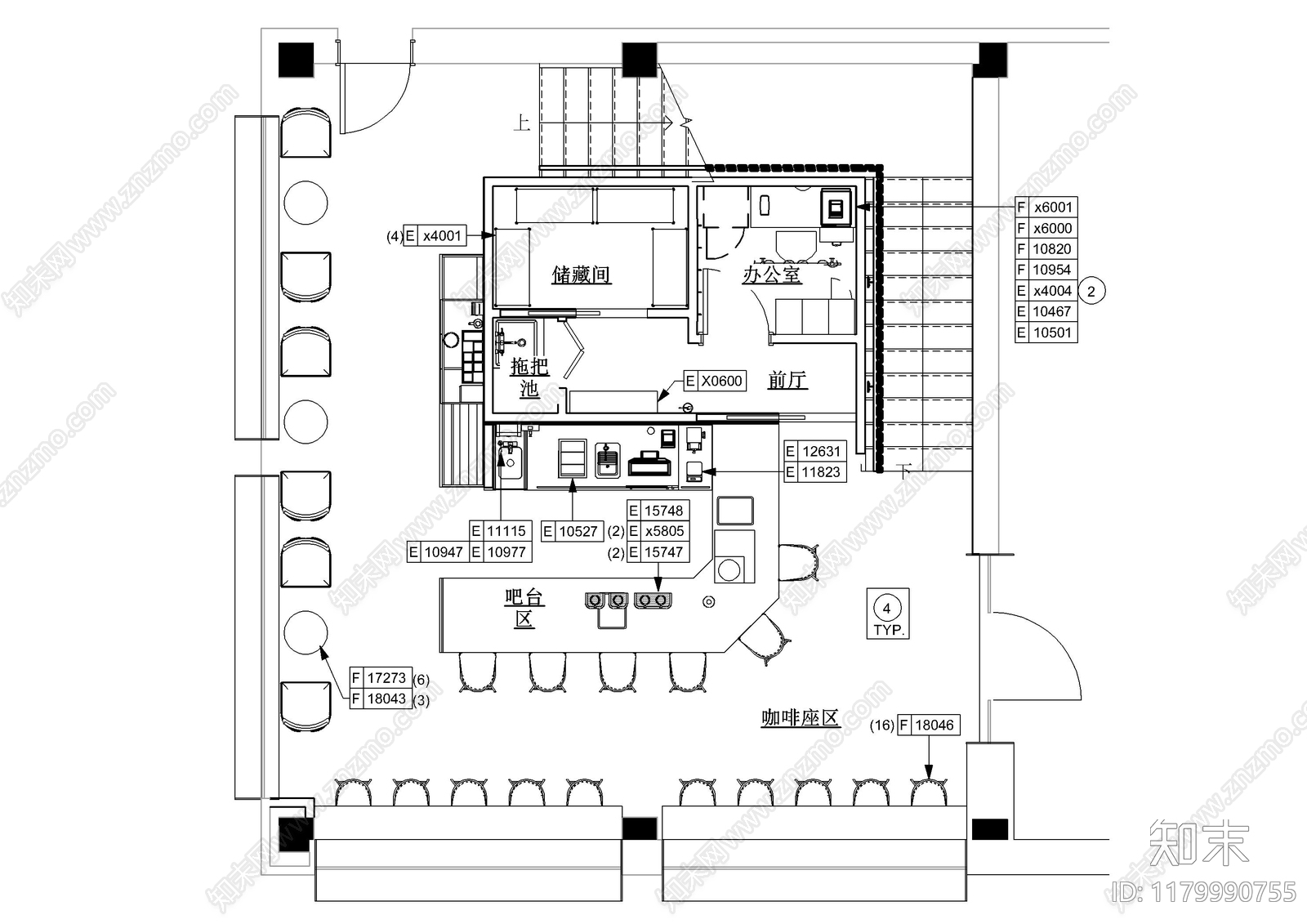 现代图书馆cad施工图下载【ID:1179990755】