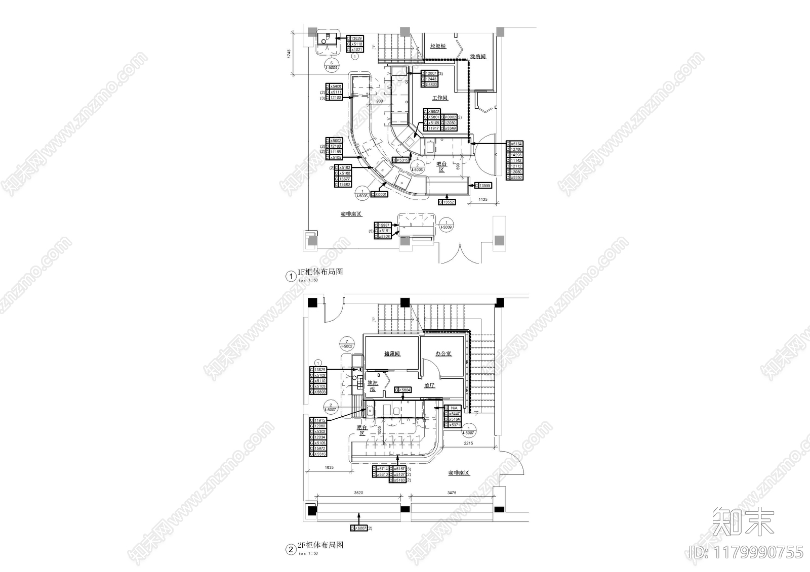 现代图书馆cad施工图下载【ID:1179990755】