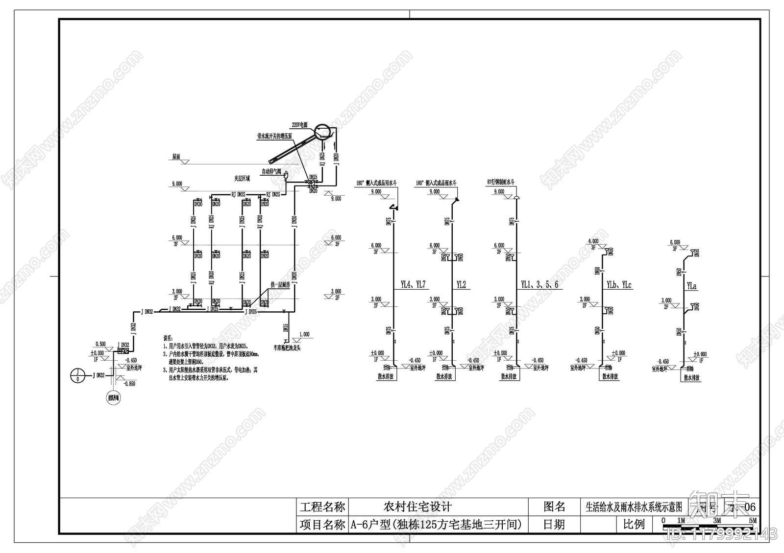 给排水图cad施工图下载【ID:1179992143】