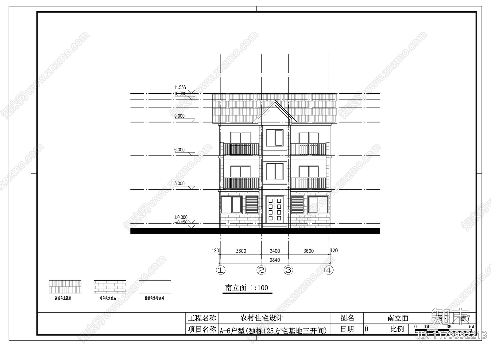 现代别墅建筑cad施工图下载【ID:1179992213】