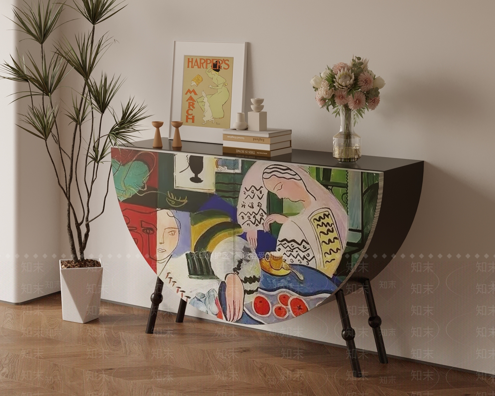 法式中古玄关柜3D模型下载【ID:1179993956】