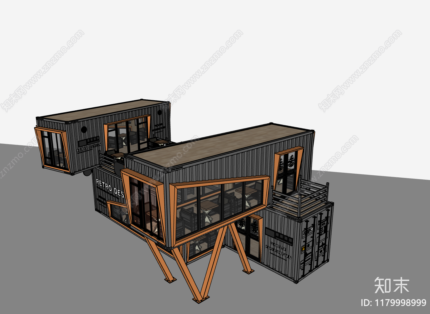 现代简约风格建筑SU模型下载【ID:1179998999】