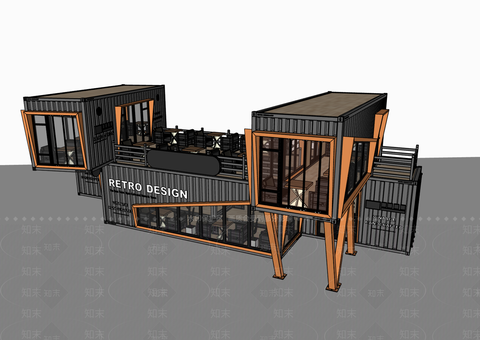 现代简约风格建筑SU模型下载【ID:1179998999】