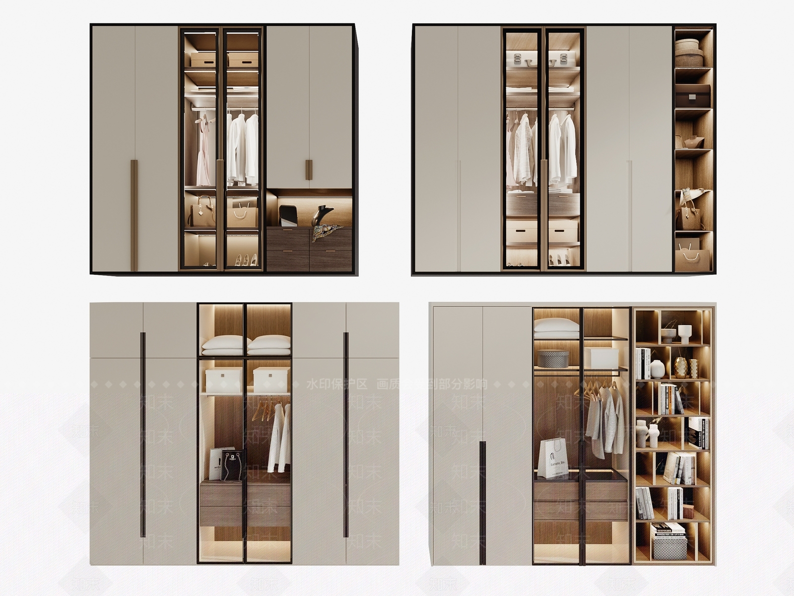 现代衣柜3D模型下载【ID:1180000984】