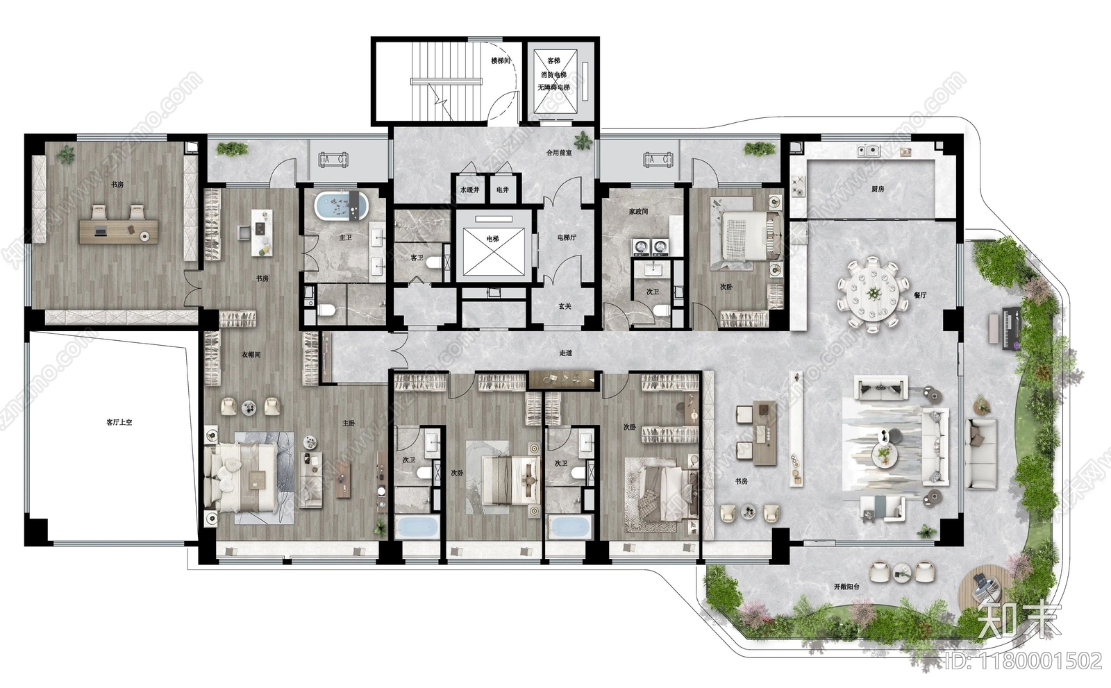 现代住宅楼建筑cad施工图下载【ID:1180001502】