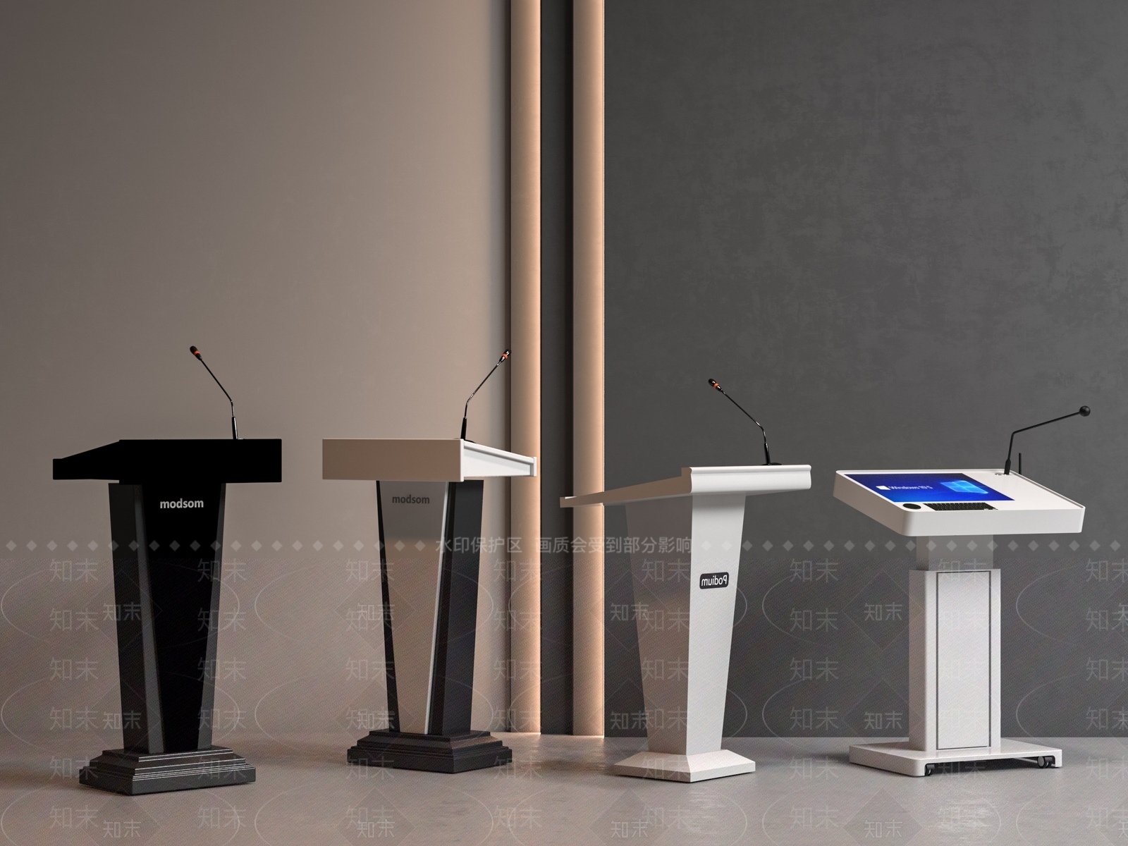 现代讲台3D模型下载【ID:1180004361】