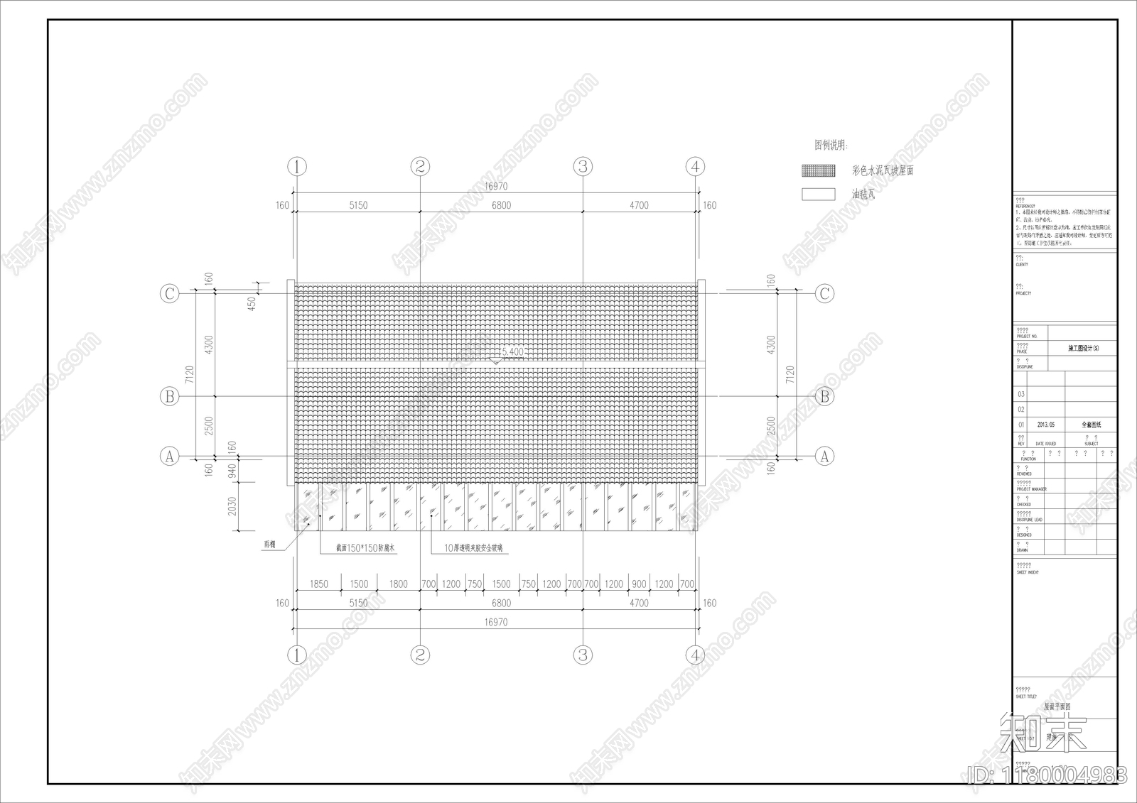 新中式民宿建筑cad施工图下载【ID:1180004983】