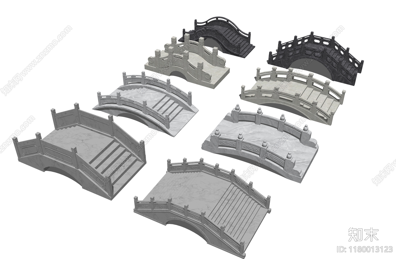 中式景观桥SU模型下载【ID:1180013123】