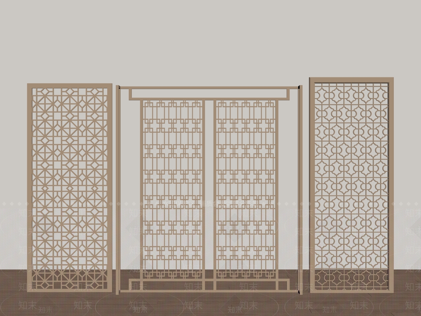 现代屏风SU模型下载【ID:1180013184】
