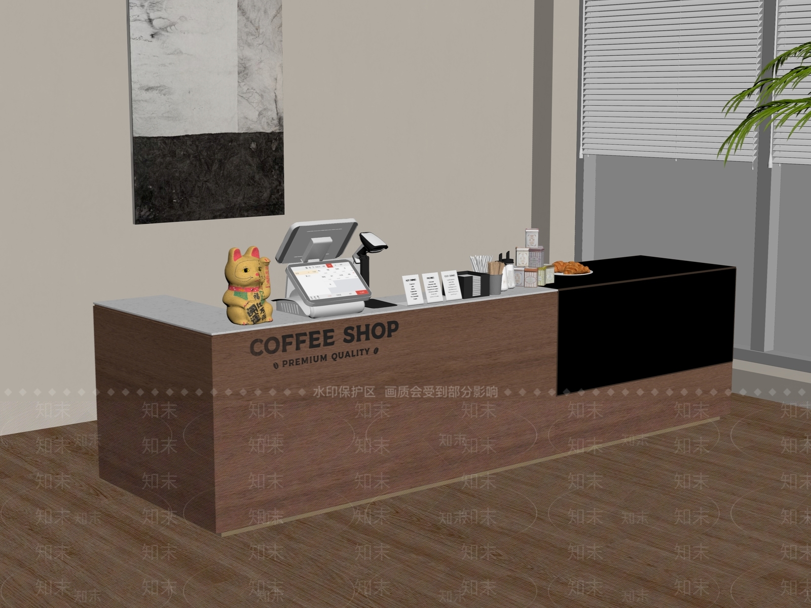 现代收银台SU模型下载【ID:1180013227】