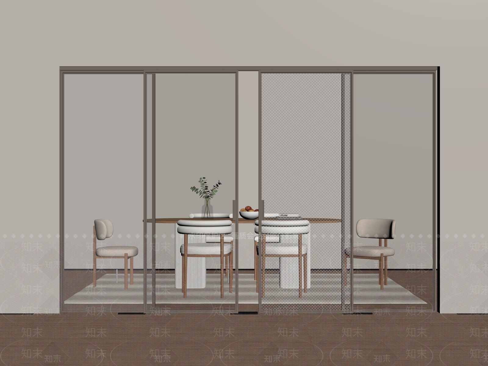 现代推拉门SU模型下载【ID:1180013564】