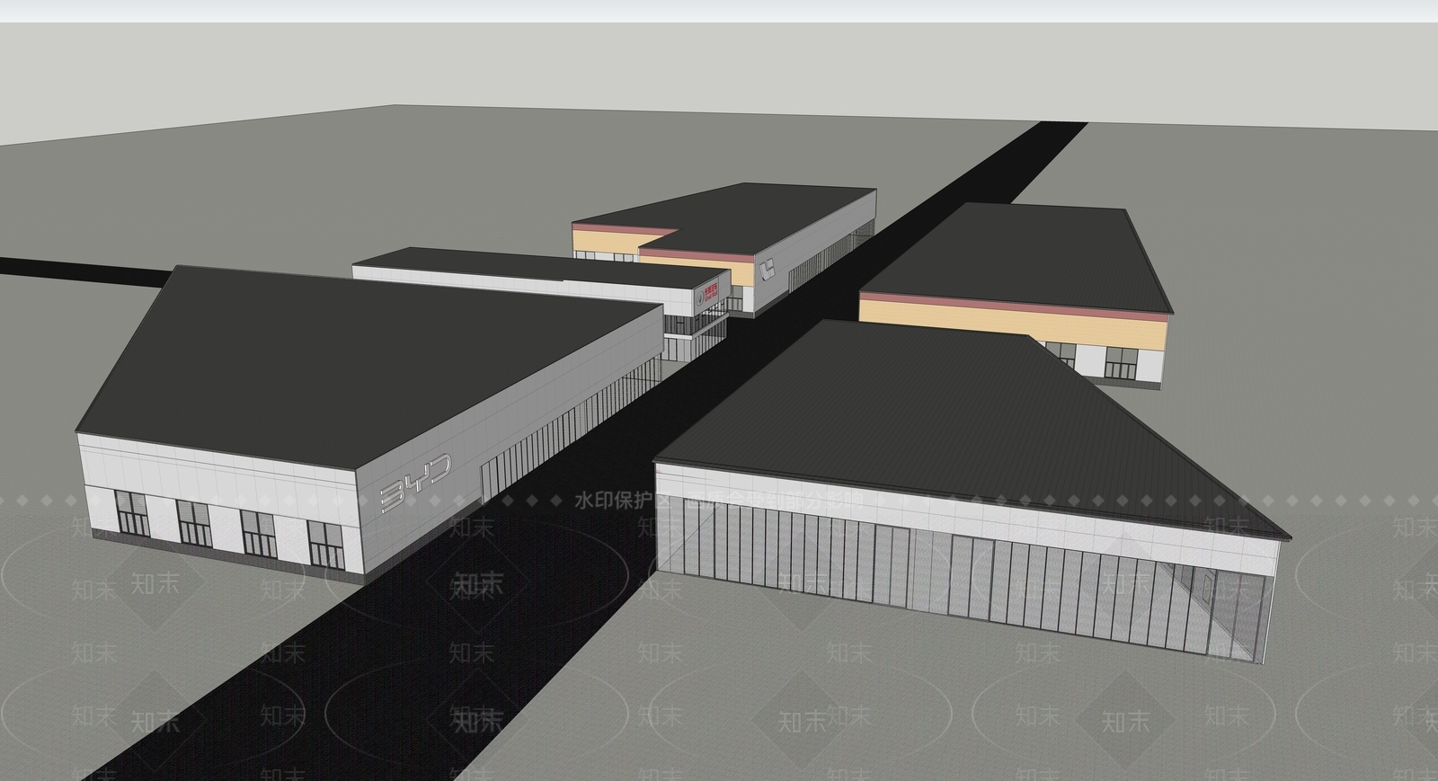 现代中式其他商业建筑SU模型下载【ID:1180013996】