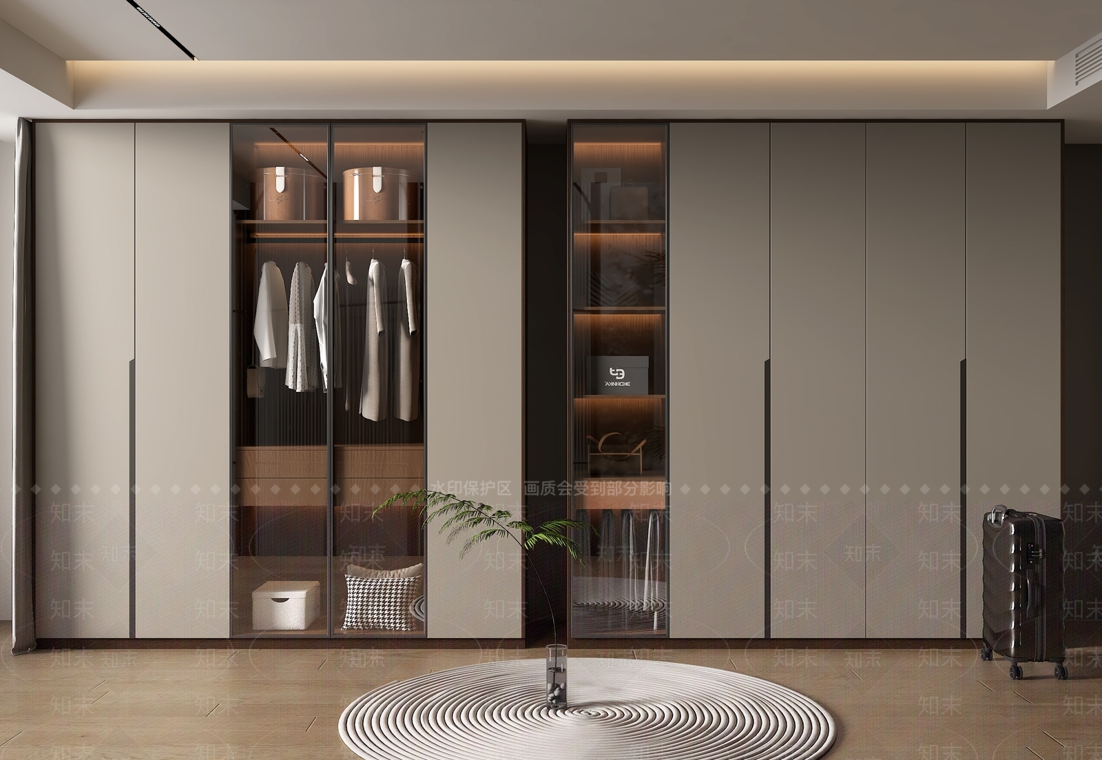 现代衣帽间3D模型下载【ID:1180018421】