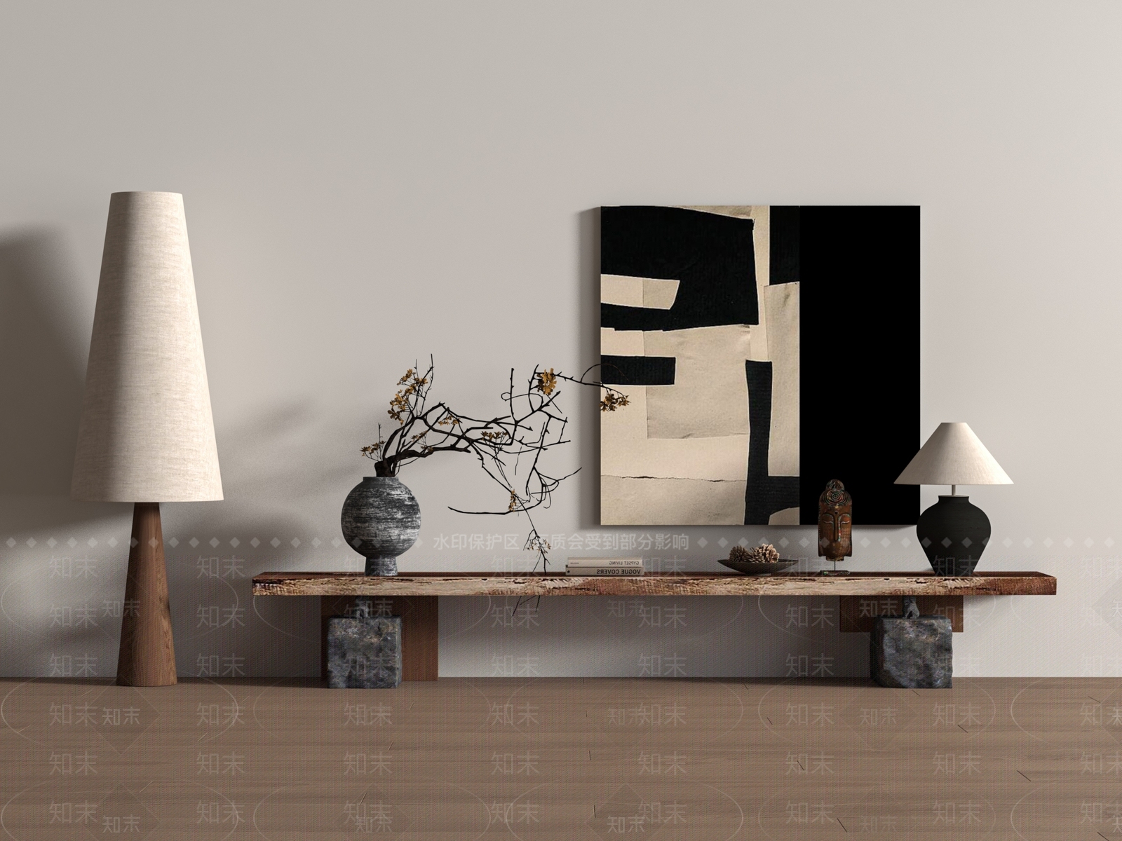 现代中古条案3D模型下载【ID:1180018536】