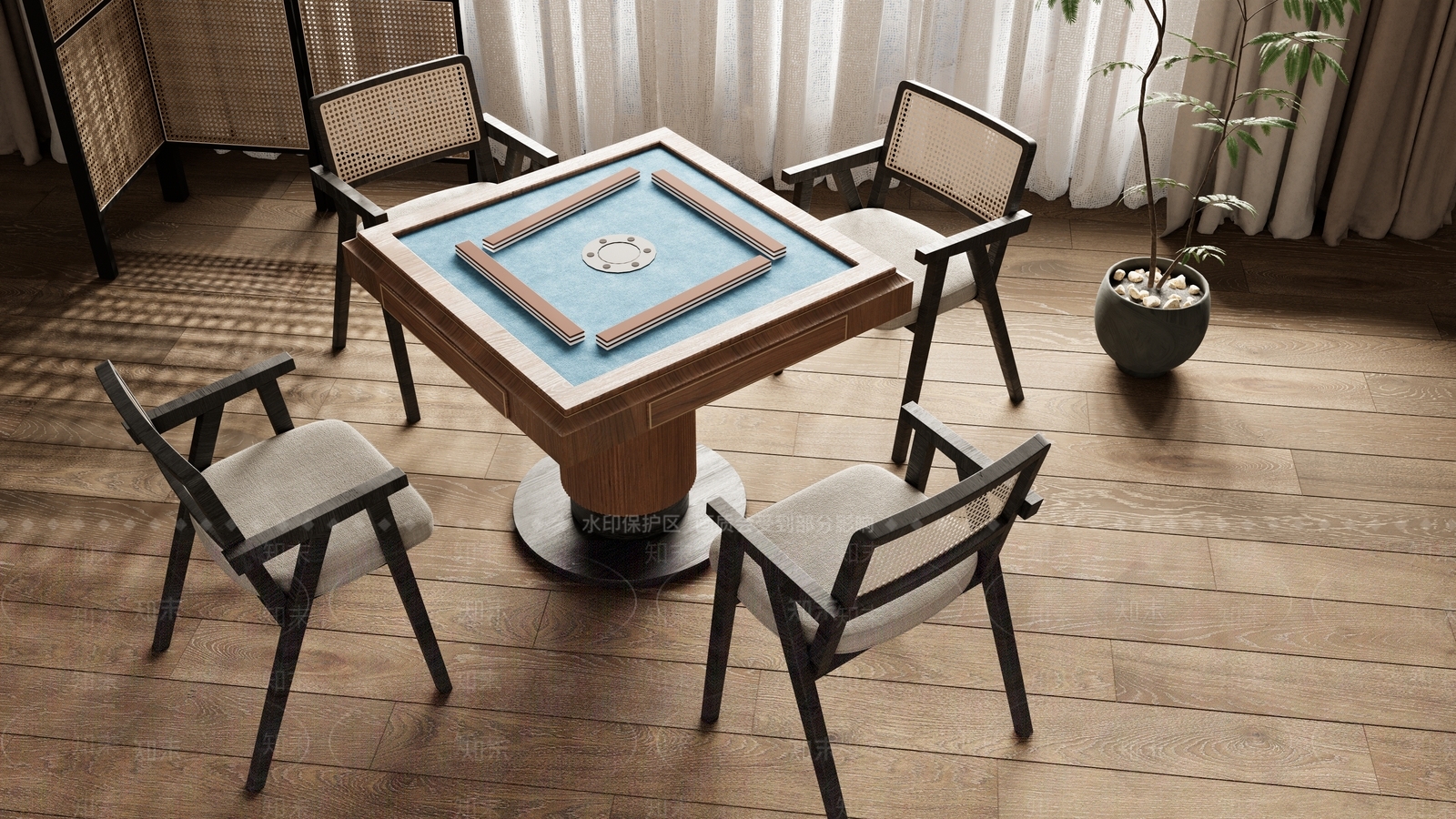麻将桌3D模型下载【ID:1180021305】