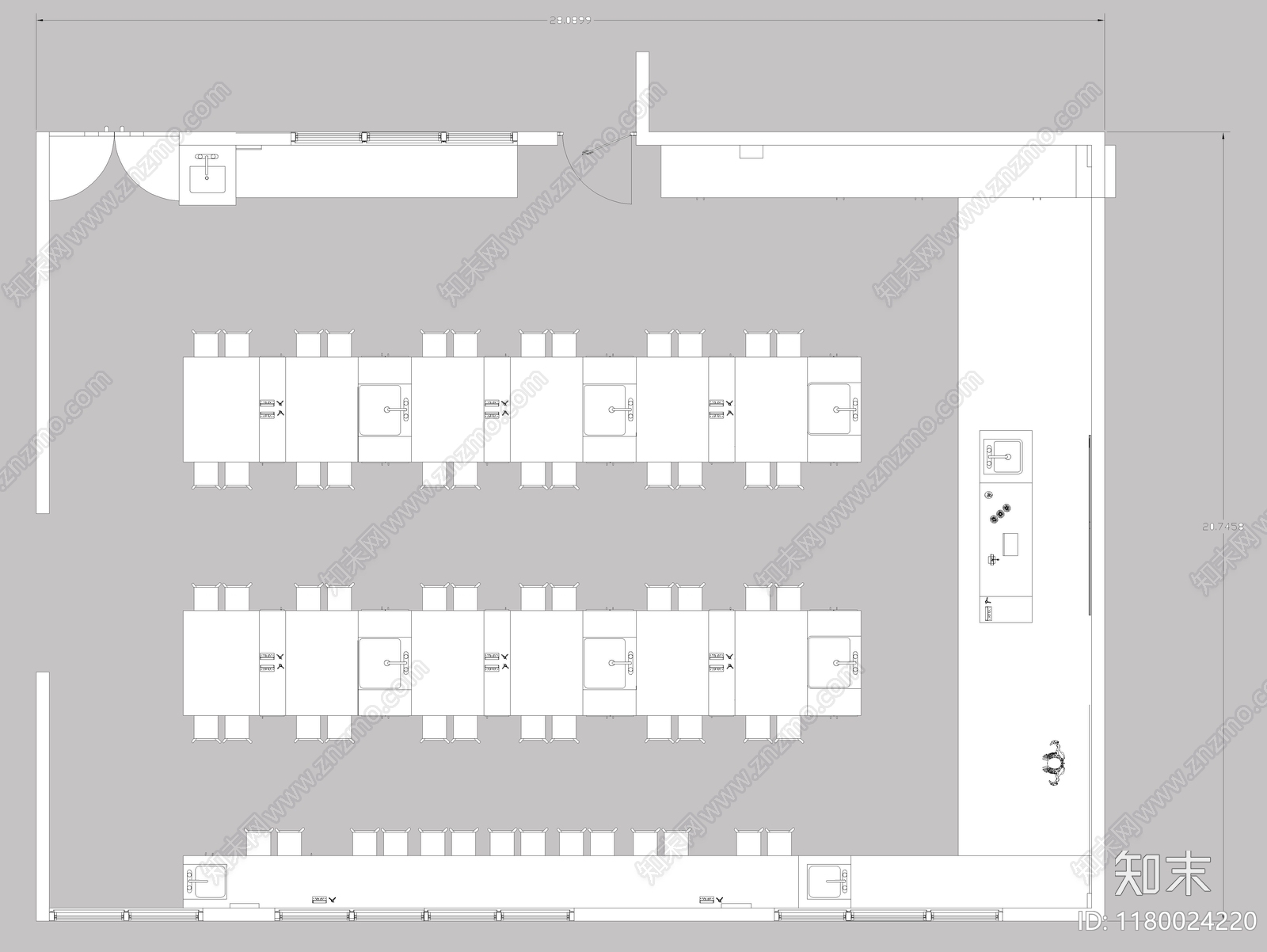 现代实验室cad施工图下载【ID:1180024220】