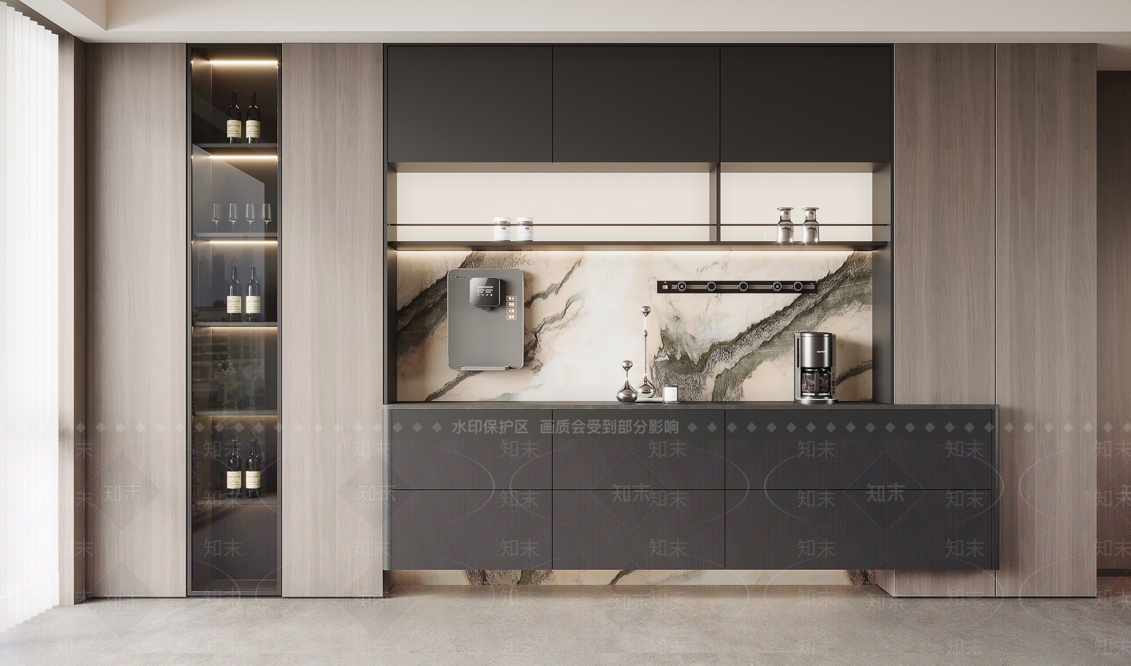 现代意式酒柜3D模型下载【ID:1180032849】
