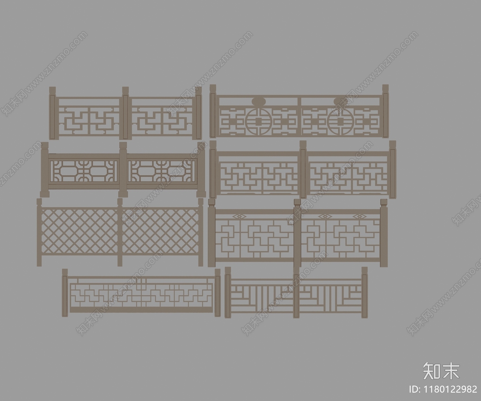 中式新中式围墙3D模型下载【ID:1180122982】