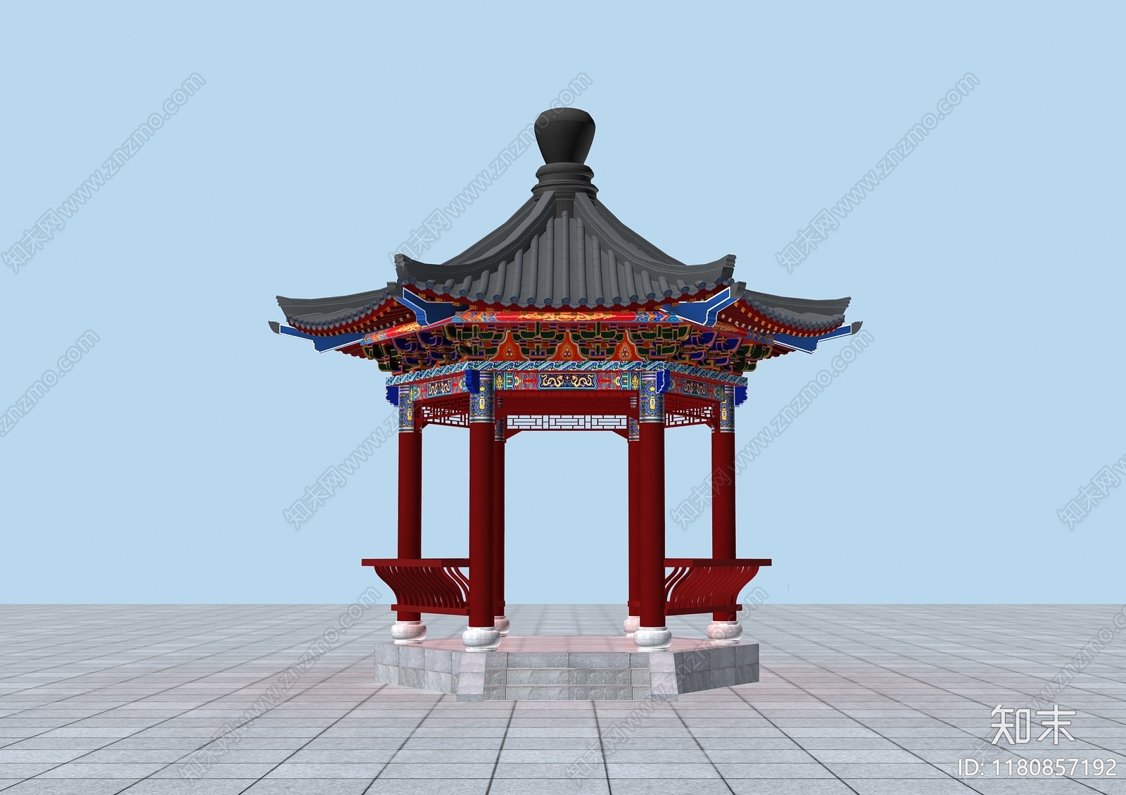 中式新中式亭子3D模型下载【ID:1180857192】