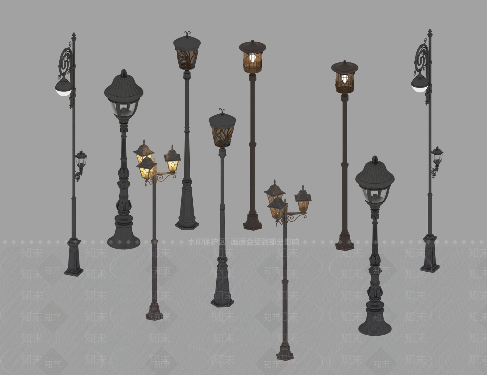 中式新中式路灯3D模型下载【ID:1180857180】