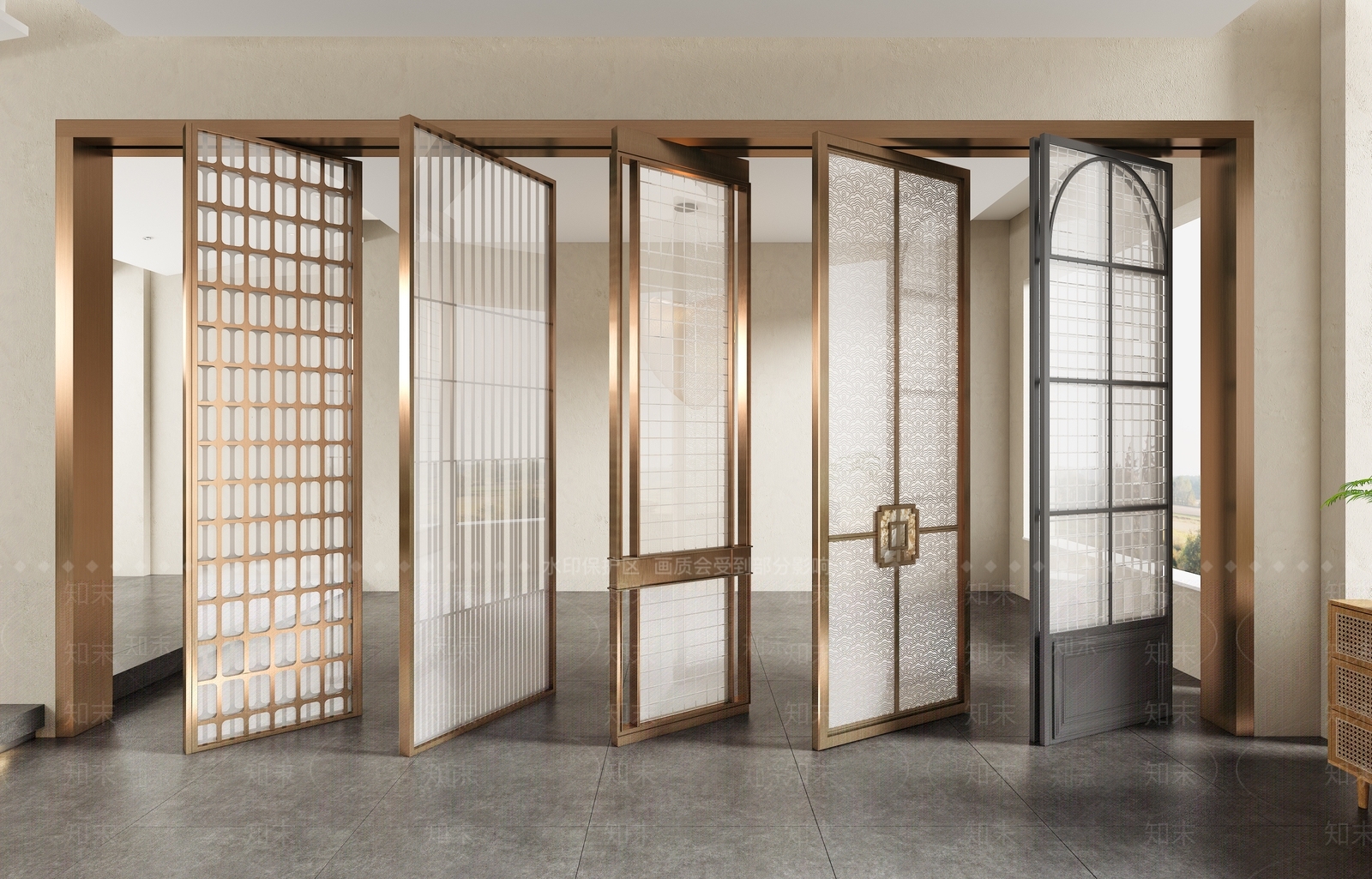 现代屏风SU模型下载【ID:1180050077】