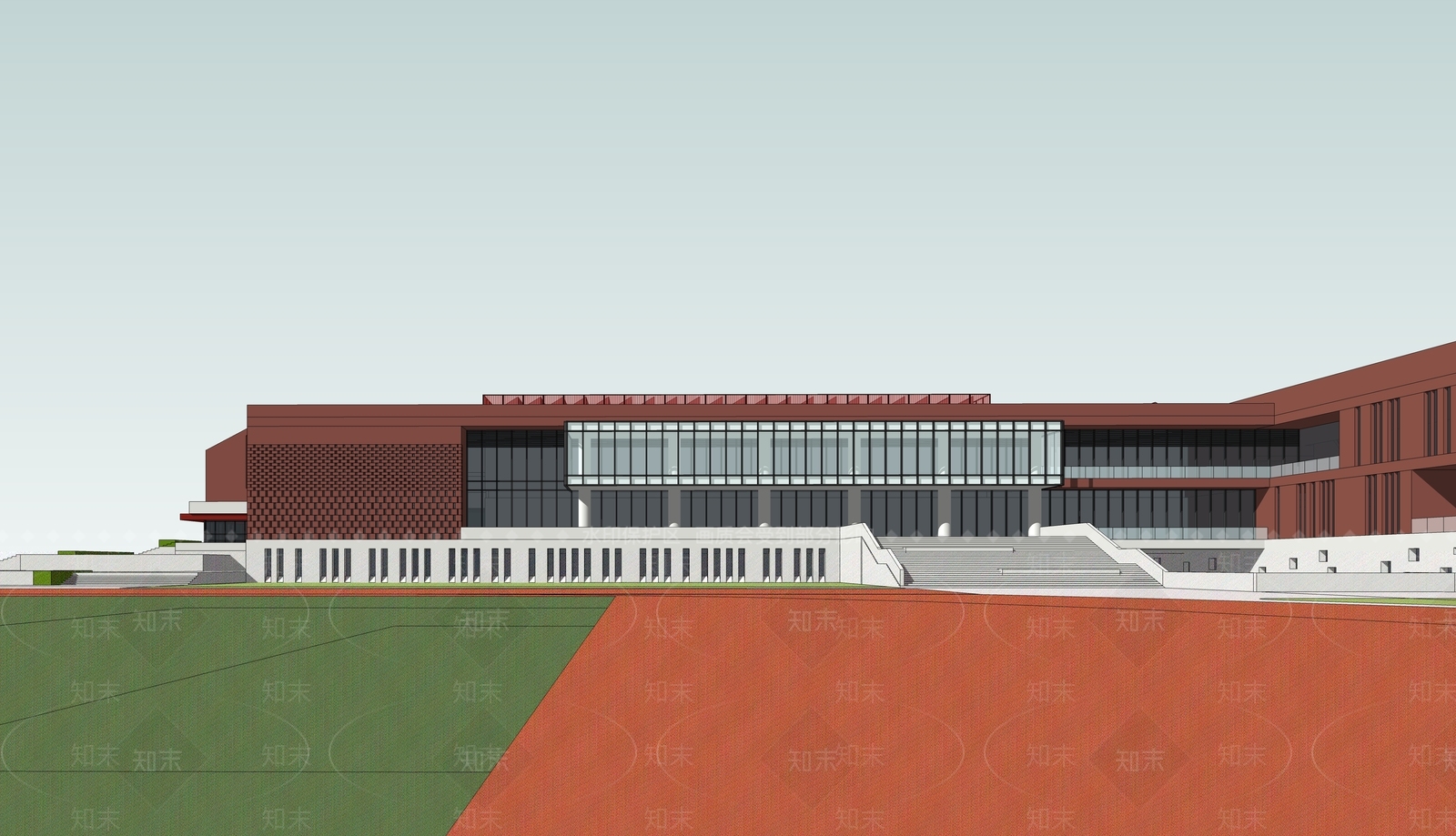 现代学校建筑SU模型下载【ID:1180050816】