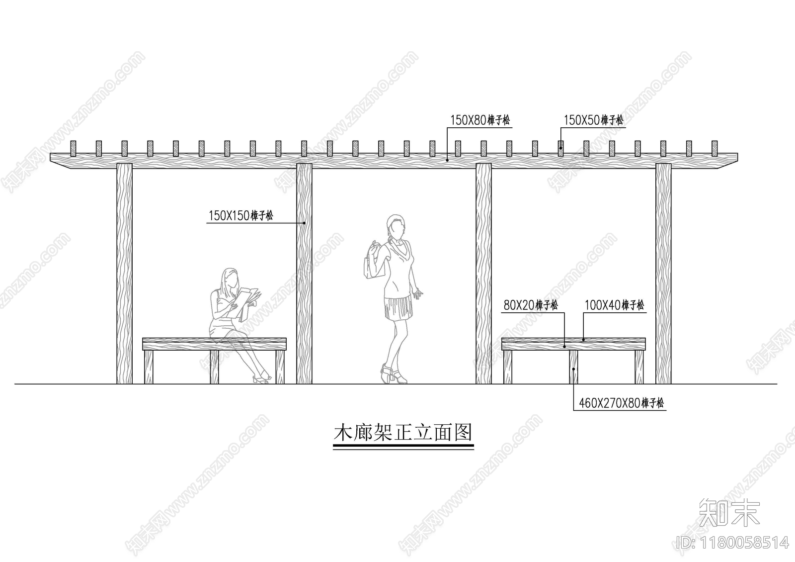 现代亭子图库cad施工图下载【ID:1180058514】