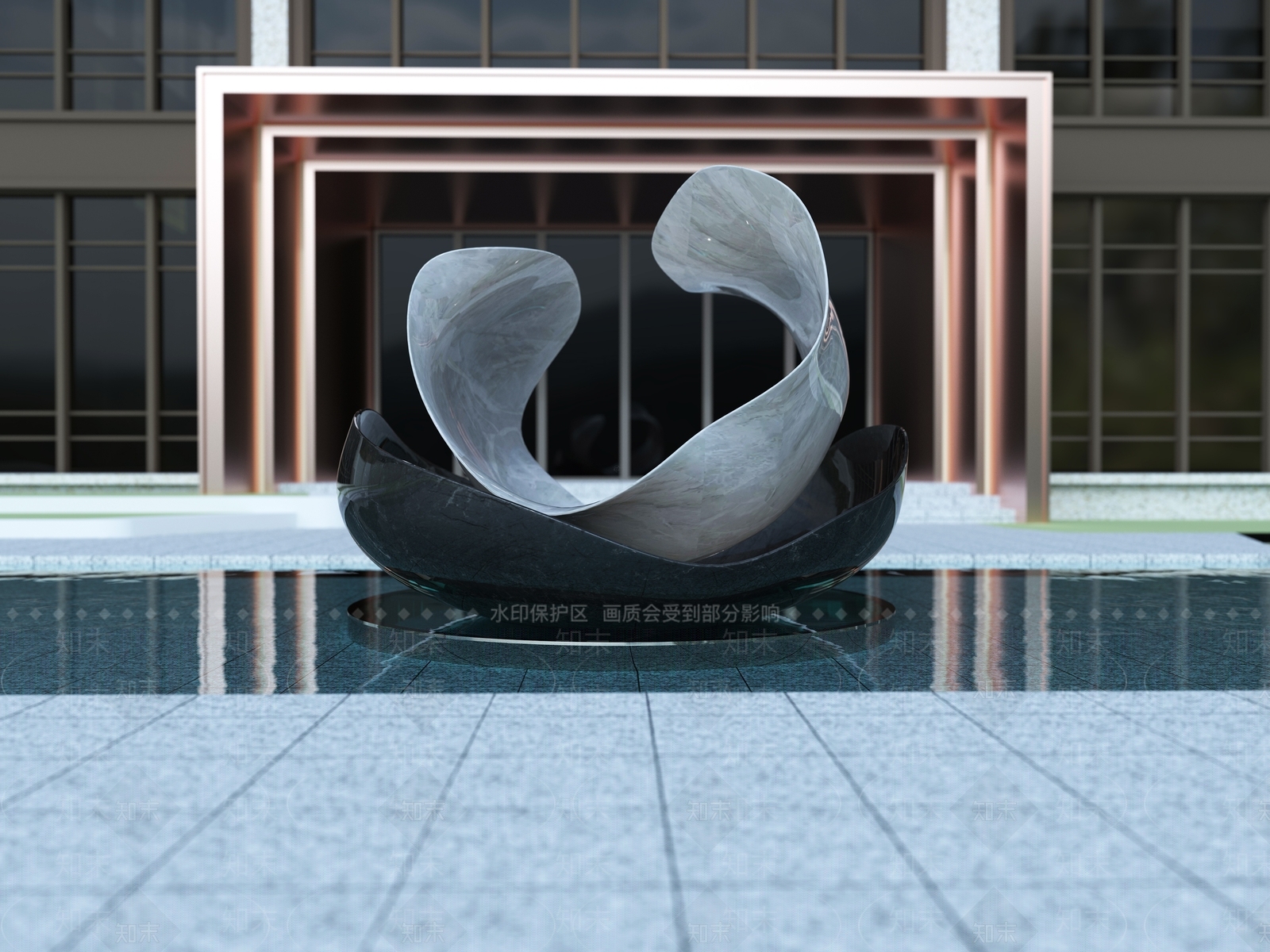 现代简约雕塑小品SU模型下载【ID:1180059395】_知末su模型网