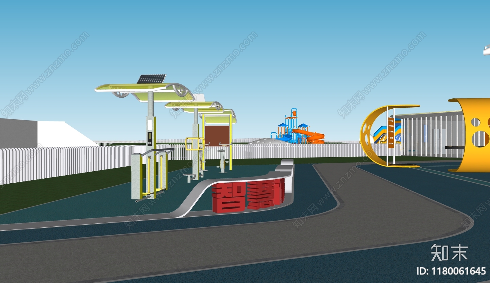 现代儿童游乐区SU模型下载【ID:1180061645】